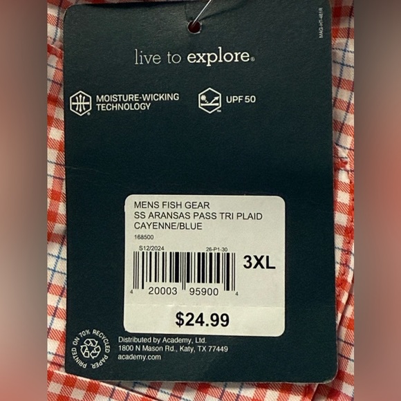 Magellan Outdoors Men’s Fish Gear Aransas Pass Plaid Shirt NWT - Picture 5 of 7